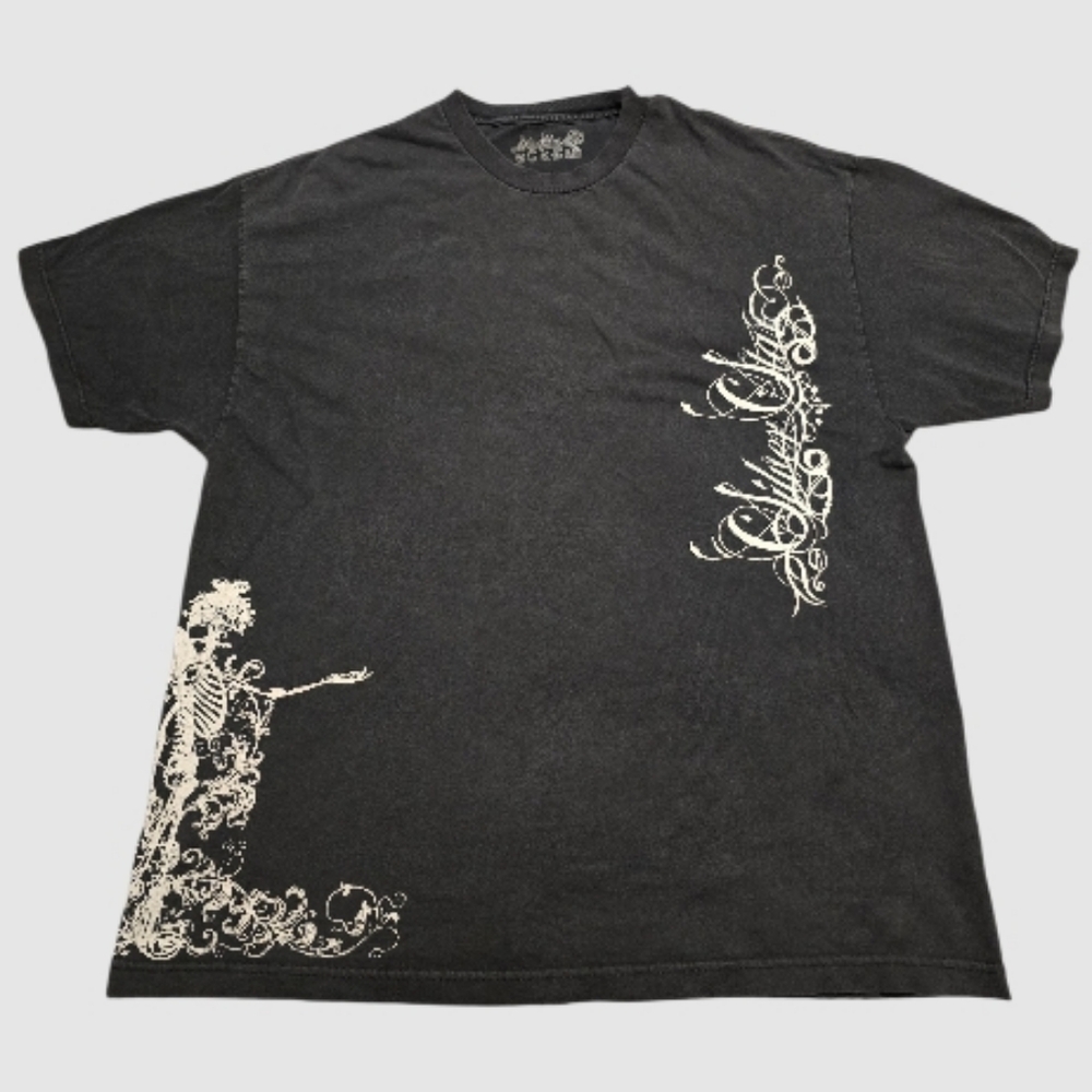 Vintage Silver Star T-Shirt Men XXL Black Grunge Goth Streetwear Y2k Casual USA